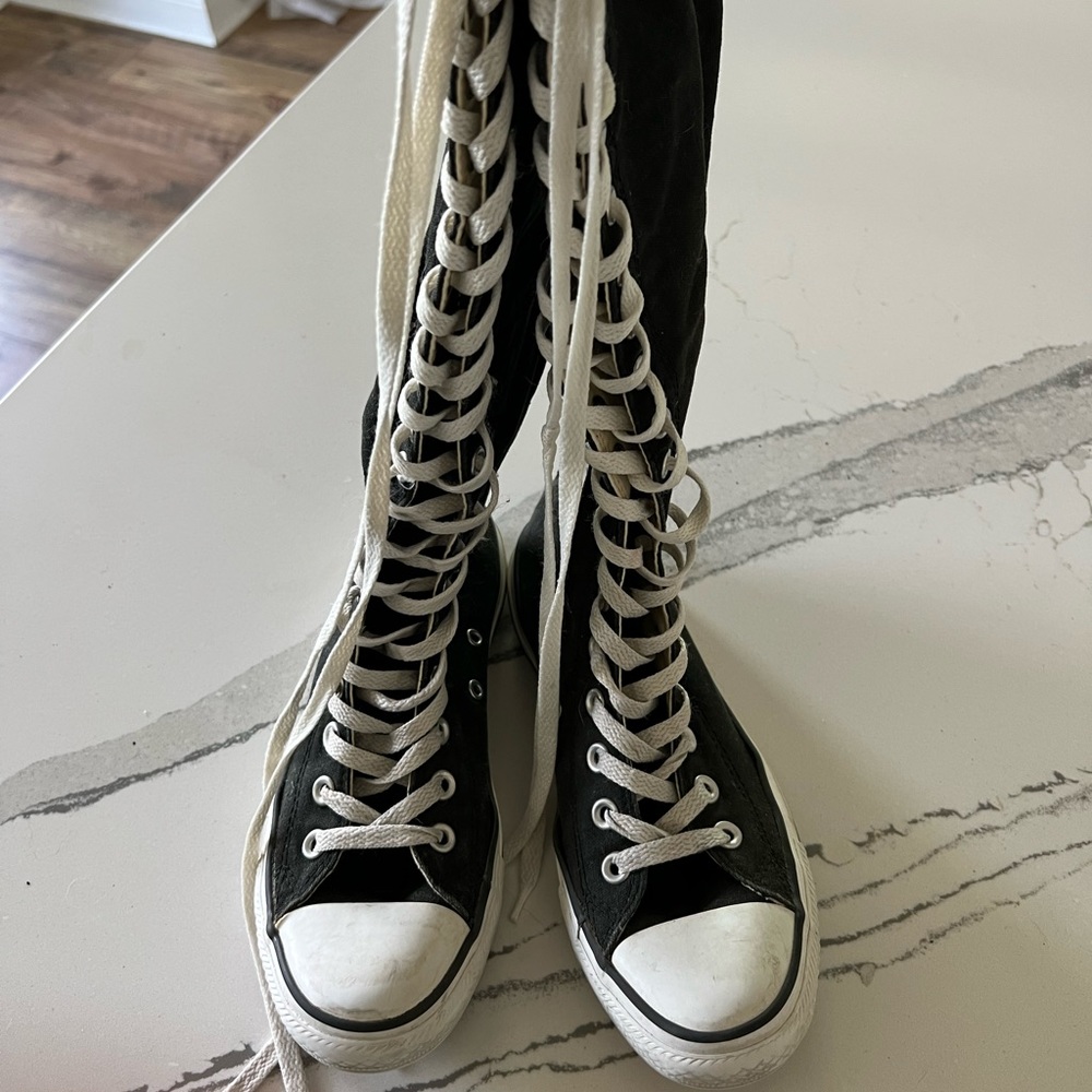 Converse All Star Chuck Taylor Calf High Canvas Sneakers Women 8 Men 6 Back Zip